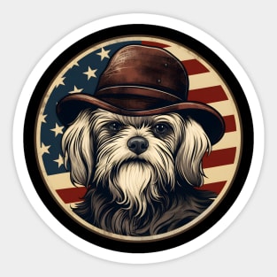 Lhasa Apso 4th of July Sticker